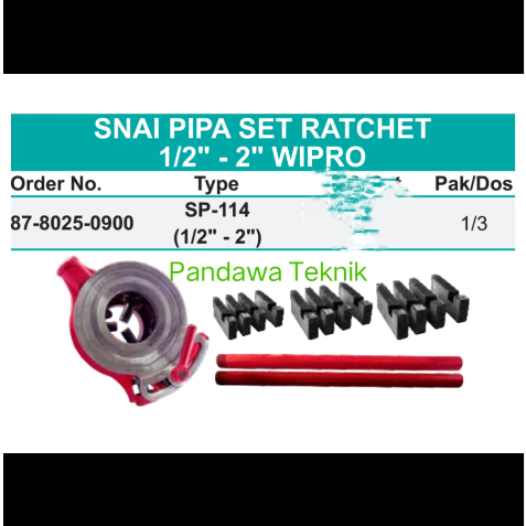 ALAT SNAI PIPA MANUAL 1/2 -2 WIPRO SP114