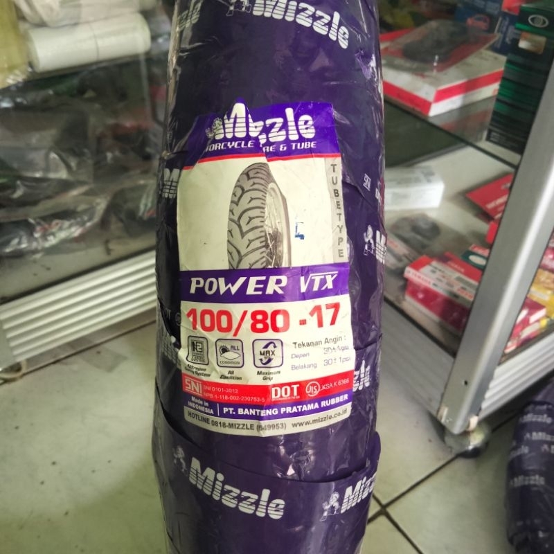 BAN LUAR MIZZLE VTX 100/80_17 100 80 17 TUBETYPE