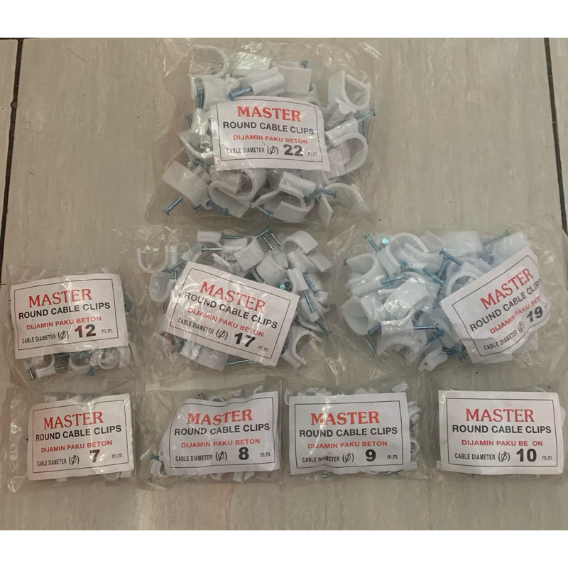 KLEM KABEL LISTRIK/KLEM PAKU BETON/KLEM KABEL PUTIH/KLEM PIPA LISTRIK/KLEM PIPA 1/2”
