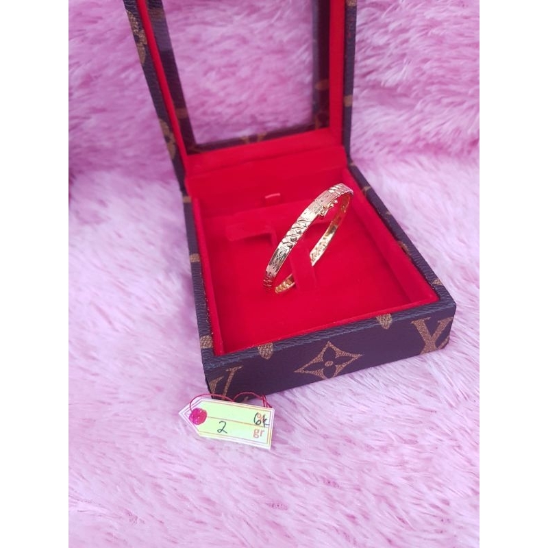 GL86DLM Gelang anak persegi bangkok motif rantai batik emas kuning asli berat 2 d.4,2 kadar 300% 6k
