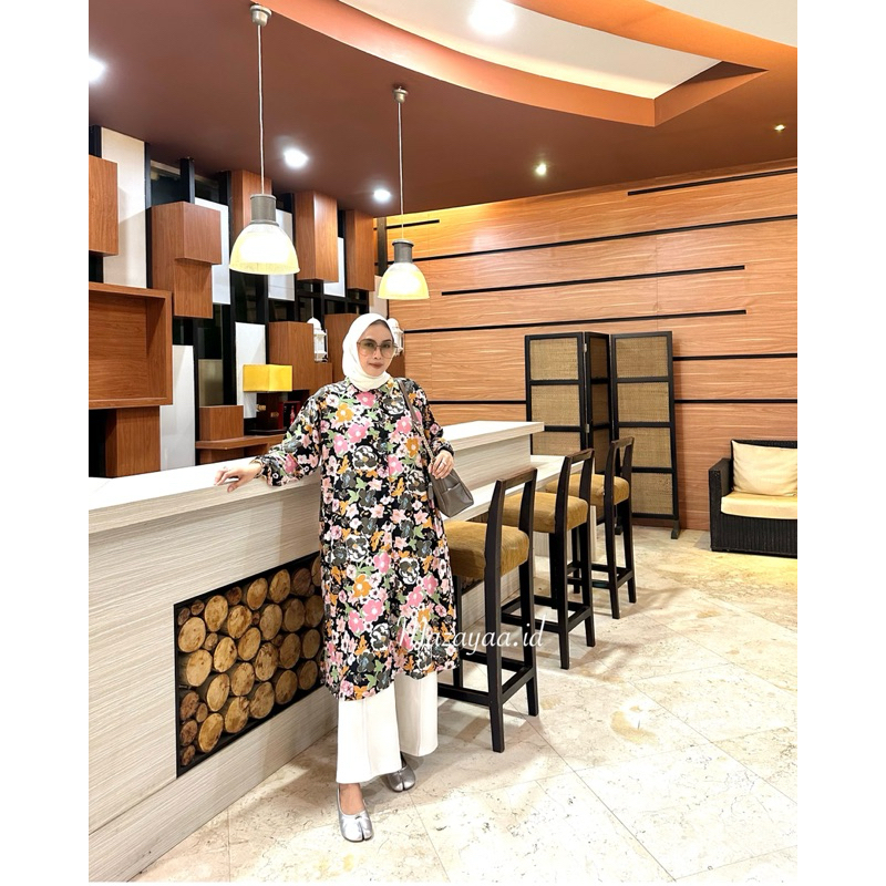 Namira Set Long Tunik Rayon Premium/Set Celana Crinkle Airflow Muslim