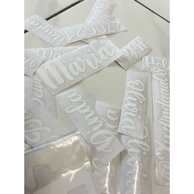 

JUAL MURAH STIKER NAMA PUTIH READY !!