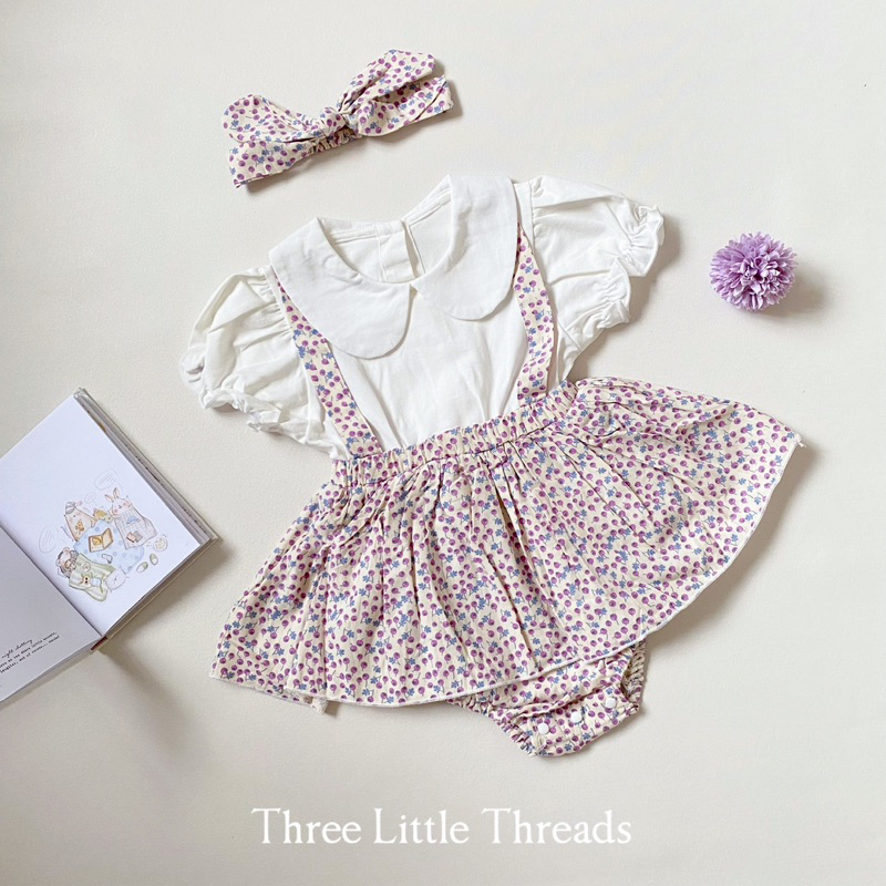 Three Little Threads - Mika Cherry Dress / Terusan Baju Anak Perempuan Kualitas Premium Dengan Free 