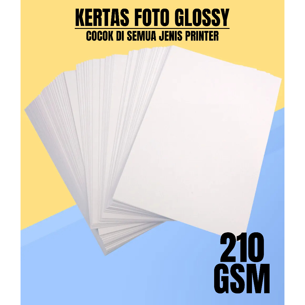 

Kertas Foto Glossy A4 - Photo Glossy Paper A4 ( Support epson/canon/hp/brother ori (dye )