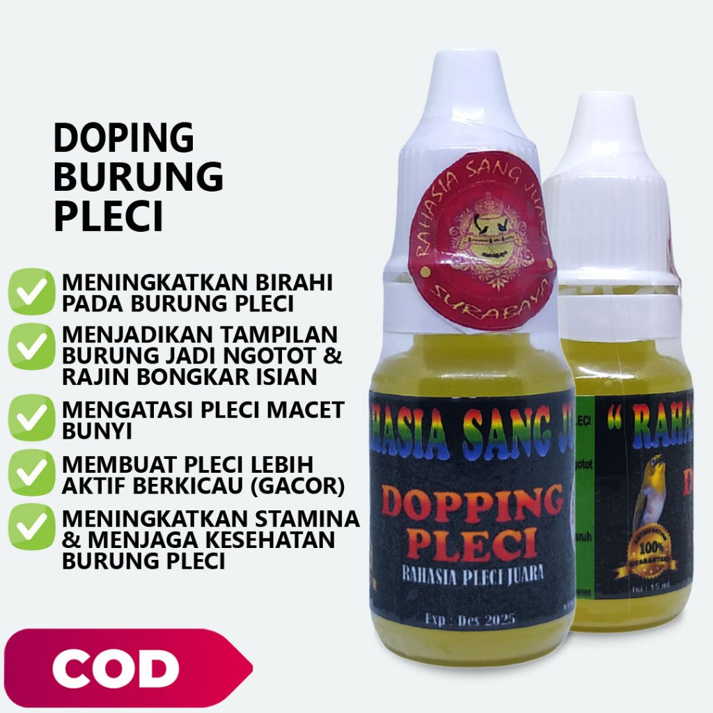 DOPING PLECI VITAMIN BURUNG PLECI MENINGKATKAN BIRAHI BURUNG PLECI 15ml