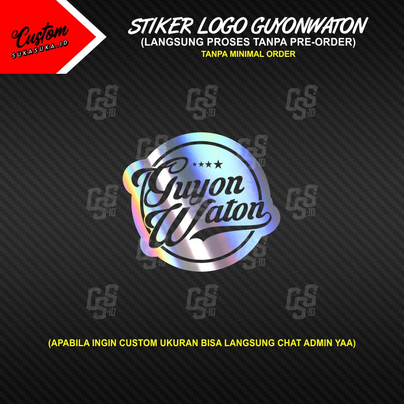 Stiker Guyonwaton Bulat - Cutting Sticker Logo - Stiker Helm Motor Plat Nomor Laptop Dll