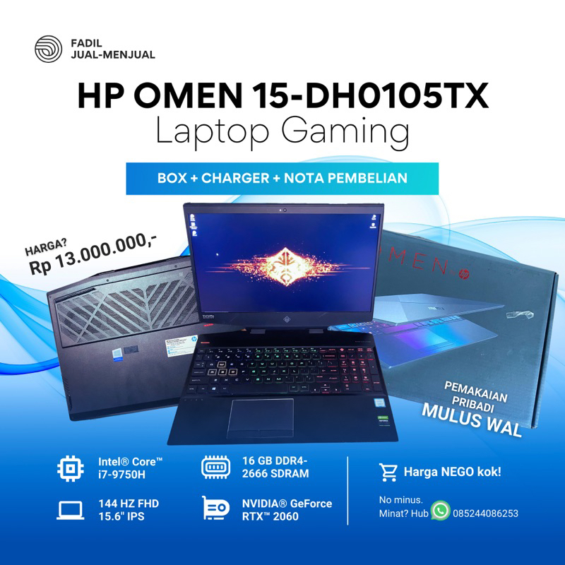 Leptop HP Omen 15-DH0105TX