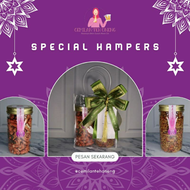 

HAMPERS LEBARAN CEMILAN TEH ONENG | HAMPERS LAUK PAUK | BINGKISAN IDUL FITRI