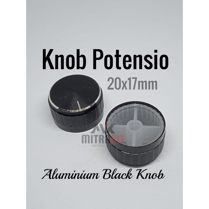 Knob potensiometer 20x17mm black aluminium knob rotary potensio
