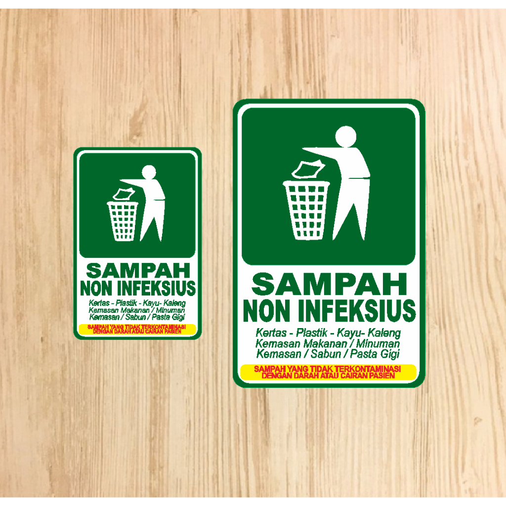 Stiker Sampah Non Infeksius | Stiker Tempat Sampah Non Infeksius