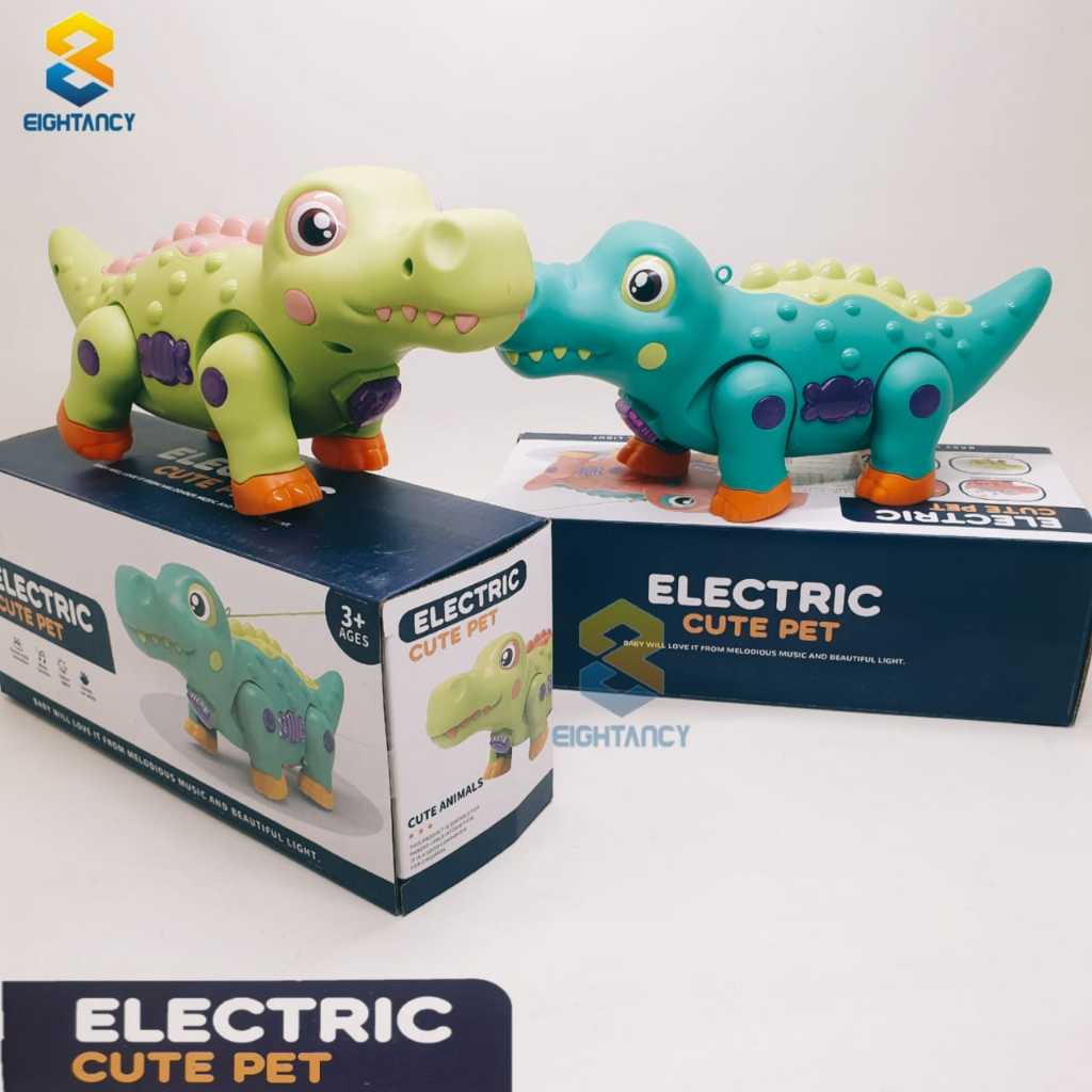 8T Dino 8001B Dino Electric Cute Pet Mainan Dinosaur Bisa Berjalan Mainan Anak Dino