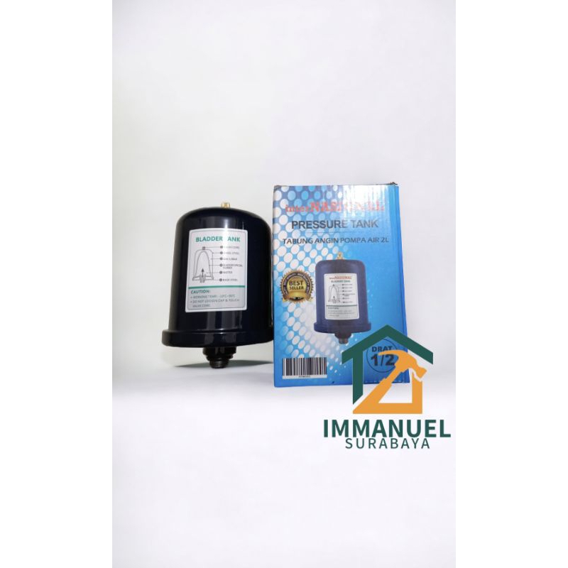 Tabung Angin Pompa Air Shimizu 2 Liter interNASIONAL Drat 1/2