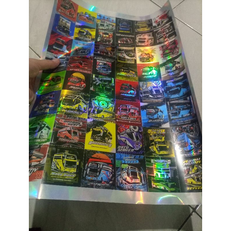 

48 pcs sticker hologram anto air/ sticker bus mania campur dalam 1 lembar
