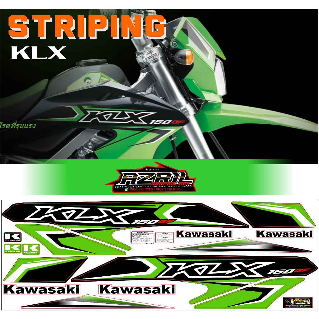 Striping KLX BF 2016/2017 HIJAU
