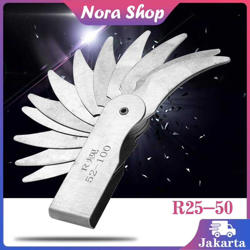 Radius Gauge R25-50 Alat Ukur Radius Concave Measuring Tool Alat Pengukur Radius