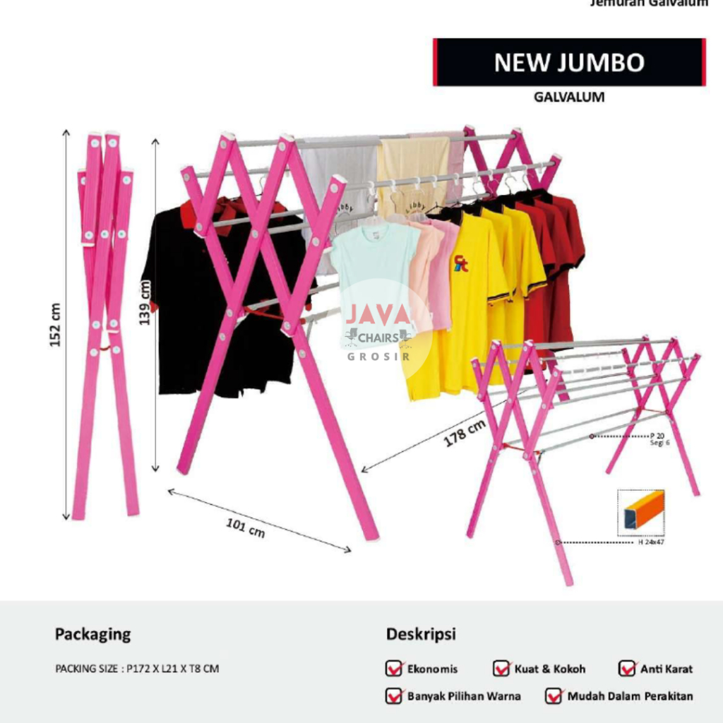 Jemuran Pakaian Lipat | Jemuran Baju | Jemuran Pakaian Galvalum