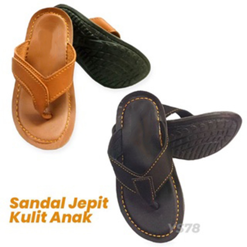 Sandal Kulit Anak jahit Tembus/Sandal Kulit Anak Termurah/Sandal Kulit Pria