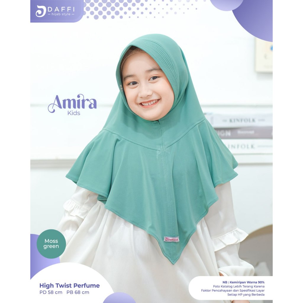Daffi Hijab Amira Kids Series - Hijab Instan Anak Perempuan - Jilbab Terbaru Kekinian - IMPERFECT