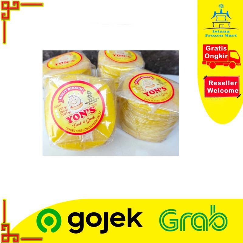

Kulit Dimsum / Gyoza / Kuo Tie / Siomay (Kuning) - Diameter 9cm isi 80 Lembar - YON'S