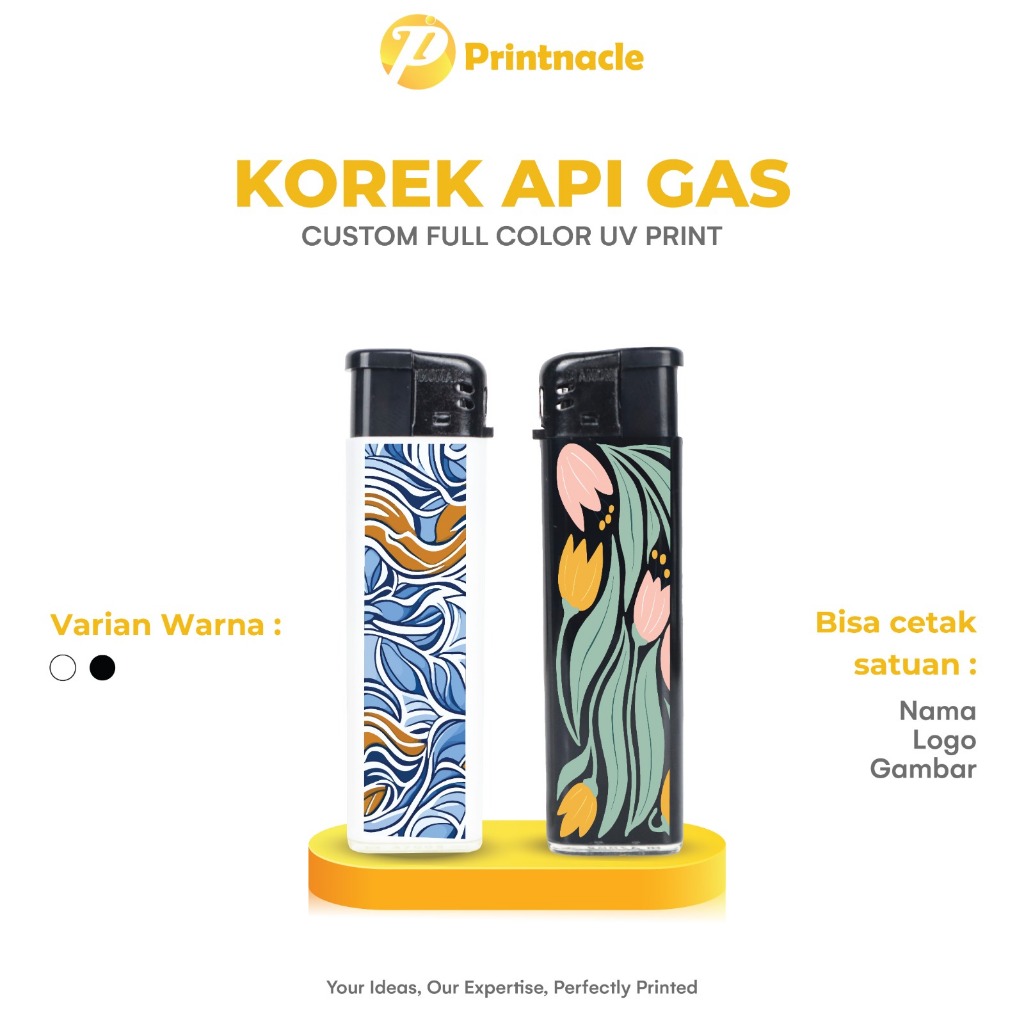 Custom Korek Api Gas Lighter Promosi Souvenir Print UV