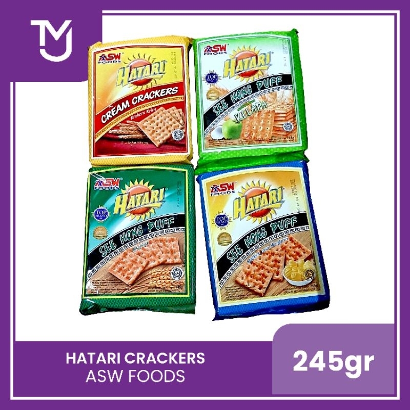 

Biskuit Hatari Malkist Crackers See Hong Puff 245gr rasa Margarin, Kelapa, Original, Krekers Krim