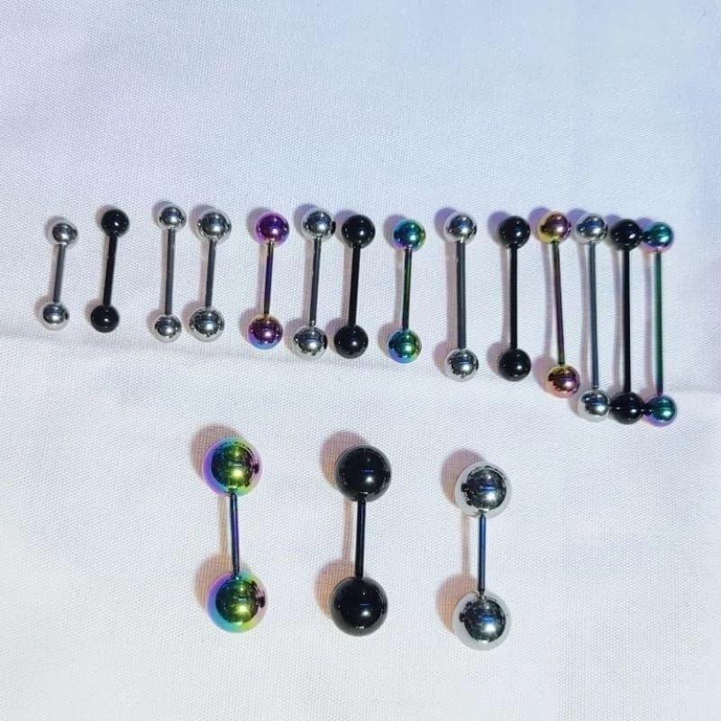 Anting Barbel Titanium Anti Karat / barbel lidah / barbel telinga / barbel industrial
