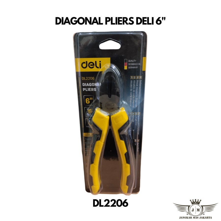Tang Potong Kawat DELI 6" Inch Diagonal Cutting Nippers Pliers JKM