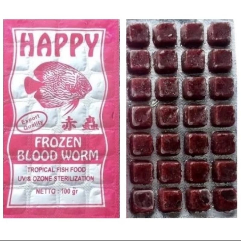 Cacing beku happy / cabek happy kemasan 1kg