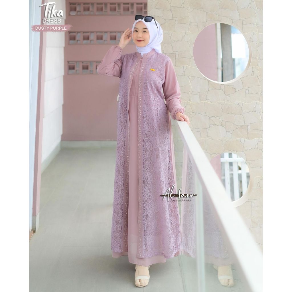 TIKA DRESS ALFARO , FAUZIAH DRESS ORI AL-FARO COLLECTION, GAMIS ORI, GAMIS AL FARO ,Gamis DIVA MIDI,