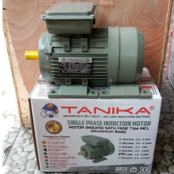 Dinamo Elektromotor 0.5 HP Putaran Lambat 1 phase TANIKA