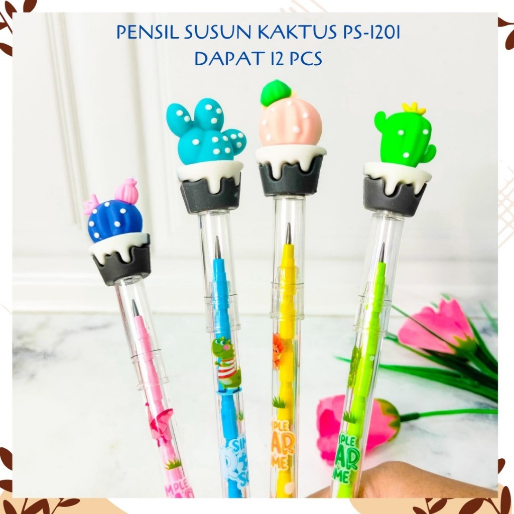 

SELUSIN (12 PCS) PENSIL SUSUN KAKTUS PS-1201 BENSIA PELURU REFILL BISA ISI ULANG KARAKTER UNIK MURAH PENCIL ALAT TULIS KANTOR SEKOLAH MURAH TERMURAH COD