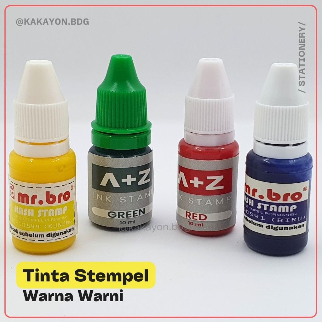 

Tinta Stempel Warna Warni isi 10ml untuk refill Stamp Cap Nilai