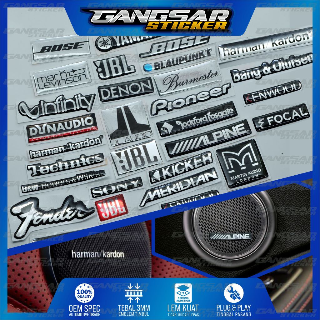 Emblem logo audio mobil / emblem speaker mobil / emblem tape mobil / emblem speaker