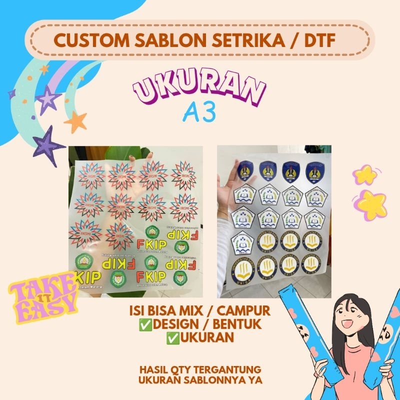 

CUSTOM SABLON SETRIKA DTF LOGO A3