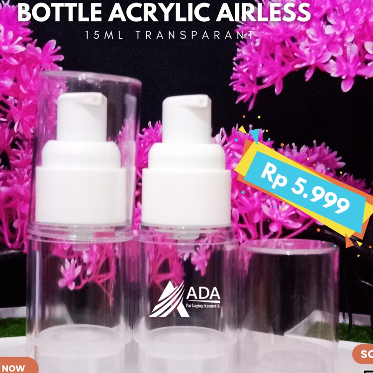 Botol Serum Akrilik Airless 15ml Transparant