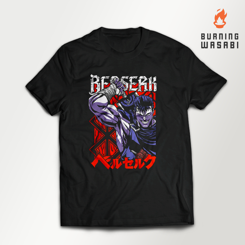 Kaos Baju Berserk Gutz Anime 1 Cosplay Movie Anime Tshirt Katun Premium Burning Wasabi
