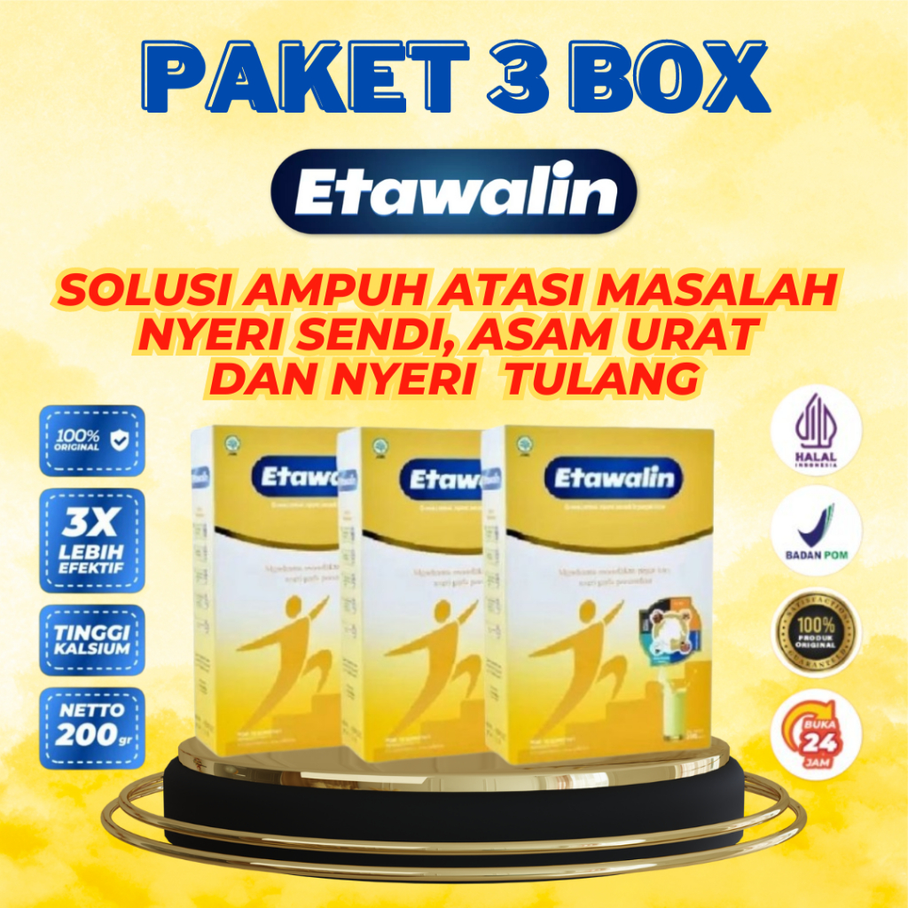 

(Paket 3 Box) Etawalin Susu Kambing Etawa Original - Solusi Atasi Masalah Asam Urat dan Nyeri Sendi