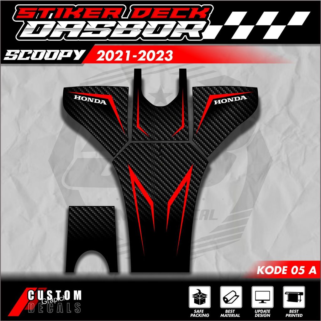 STIKER STRIPING PELINDUNG DASHBOARD / THANKPAD / DECKPAD MOTOR SCOOPY STICKER SCOOPY 2021 2022 2023