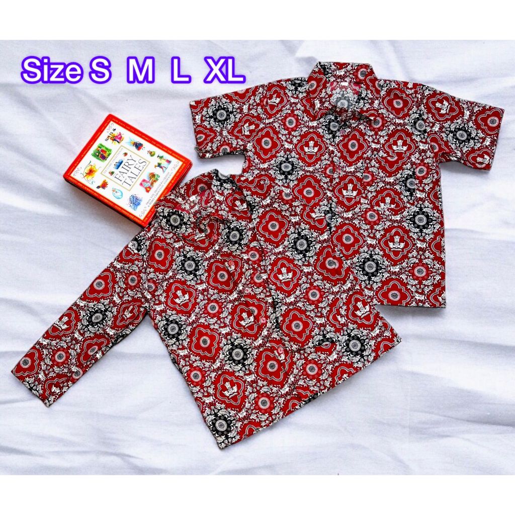 Baju Sekolah Batik Anak SD Laki-laki Perempuan Unisex Kelas 1 2 3 4 5 6 Seragam Batik Skolah Negeri 