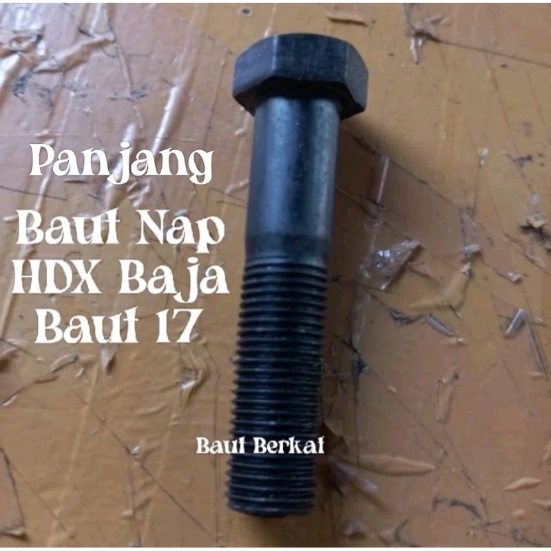 baut nap roda HDX PS136 baut nap HDX baja panjang kunci 17 baut nap as roda canter HDX baut as cante