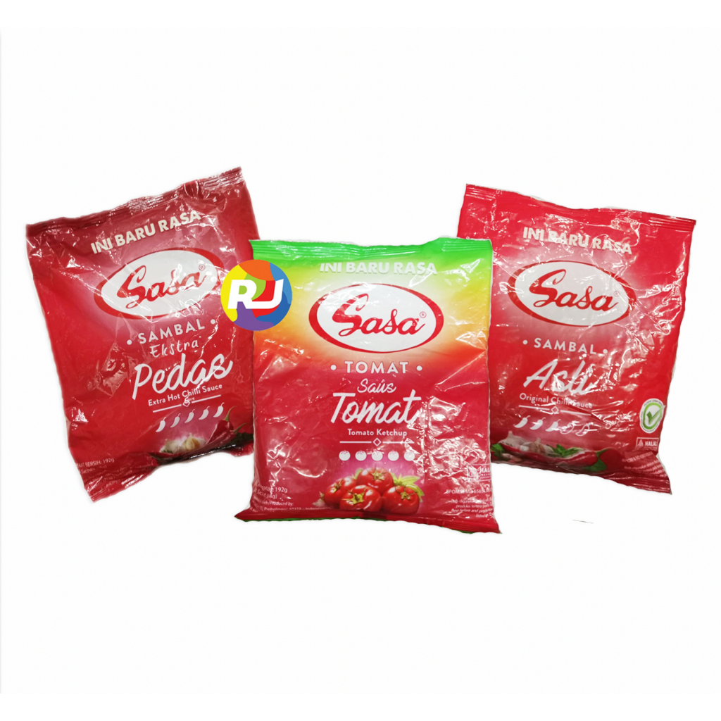 

SASA sachet isi 24s - Saus Tomat / Sambal Asli / Sambal Extra Pedas