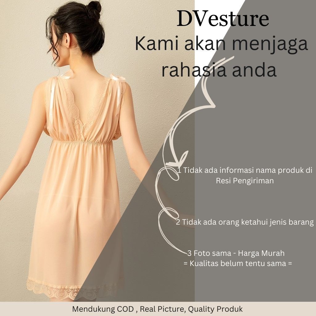 Lingerie Seksi Set D-121 Dress Piyama All Size / Big Size 2 Style Pakaian Dalam Baju Tidur Wanita Dewasa Seksi Baju Dinas Malam Panjang Import-1