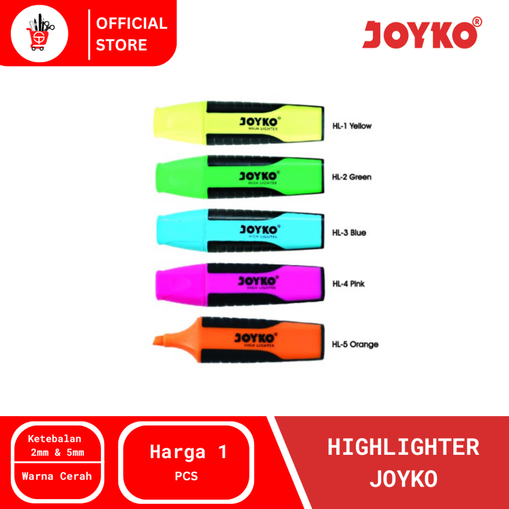 

Highlighter / Stabilo / Penanda Berwarna Joyko HL-1~5