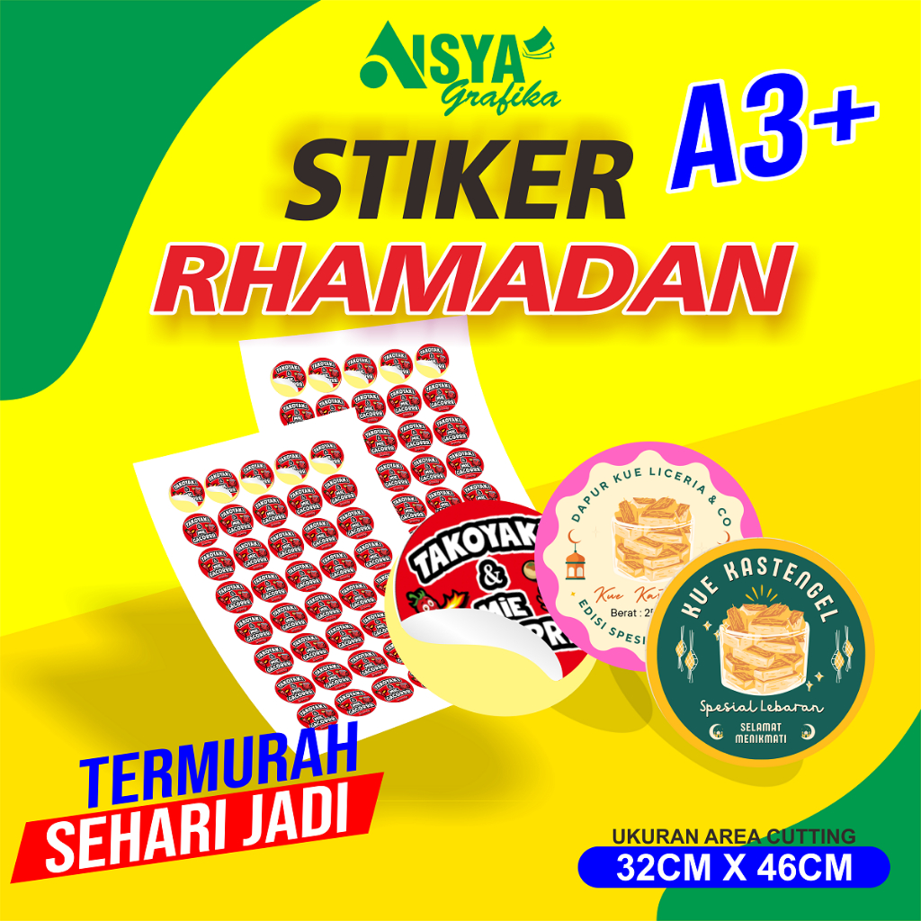 

Cetak A3+ stiker ramadhan / stiker cromo / stiker kue lebaran / stiker kemasan / stiker bontak