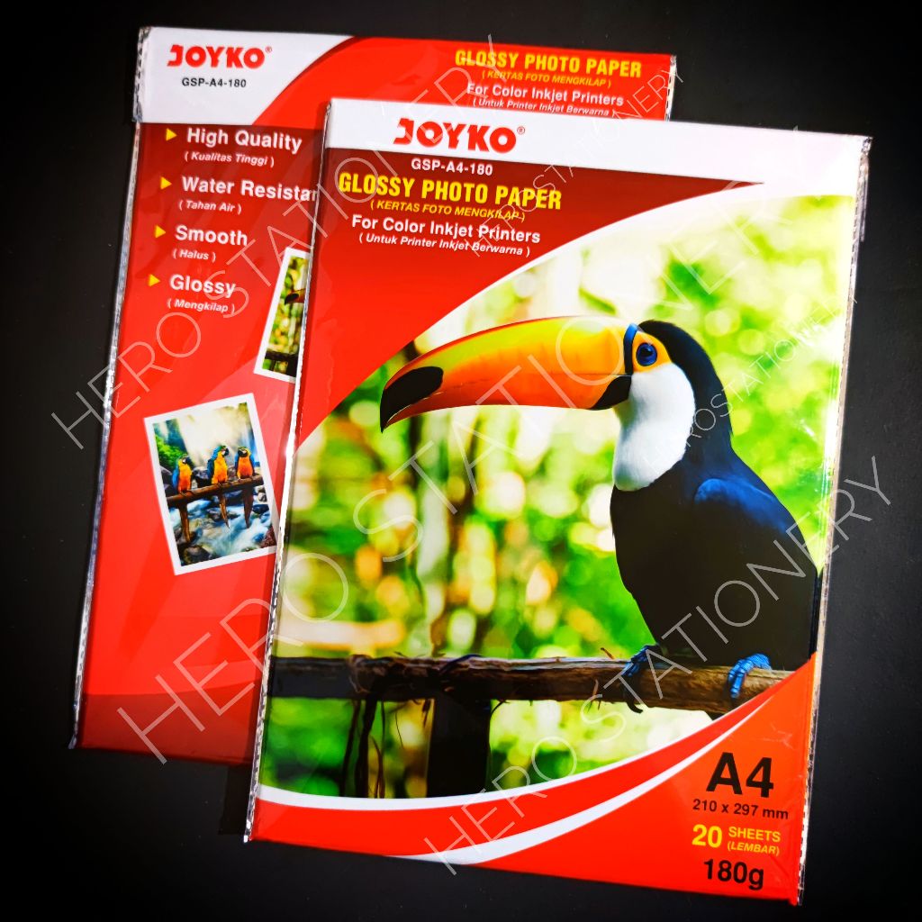 

Kertas print foto glossy mengkilap A4 joyko GSP-A4-180