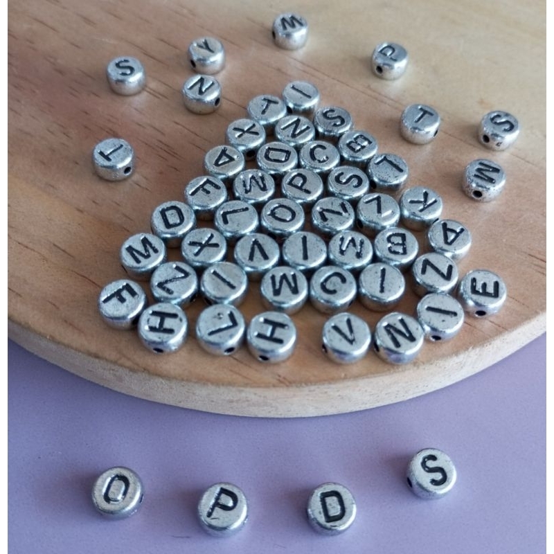 Huruf Bulat Manik Huruf Manik Huruf Abjad Manik Huruf Bahan Aksesories Manik Huruf Bulat Gold