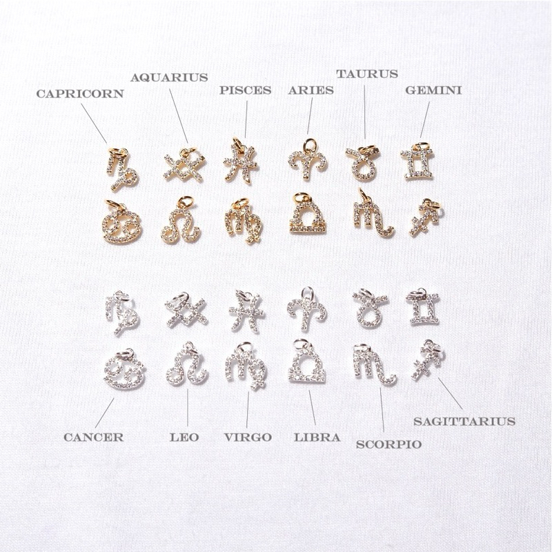 Zodiac Pendant Variations -  SVAHA Non Permanent Jewelry - 18K Gold Sterling Silver 925 (Bracelet Ne