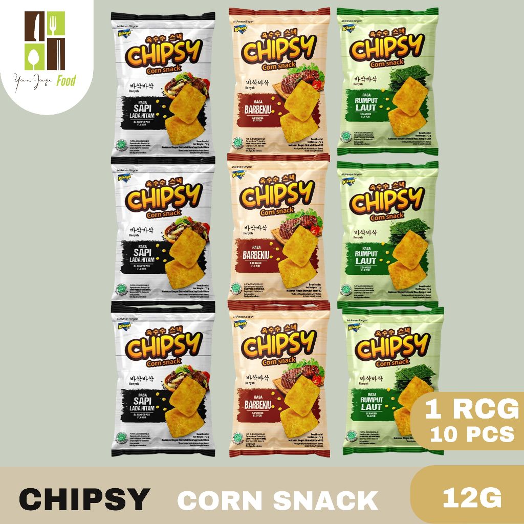

Chipsy Cron Snack / Camilan Jagung Rumput Laut / BBQ / Sapi Lada Hitam 1 RCG