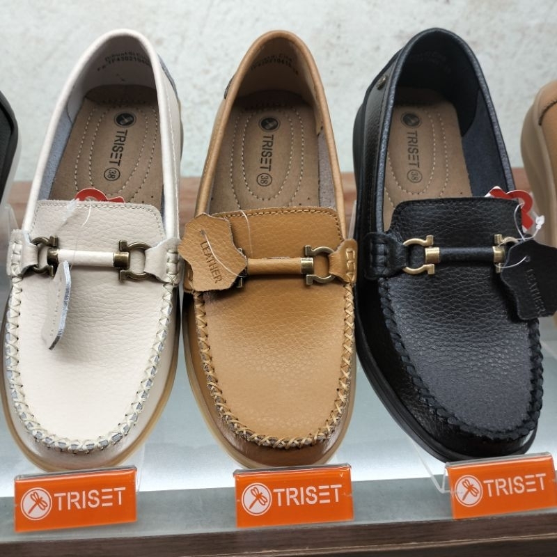 triset sepatu wanita bahan kulit