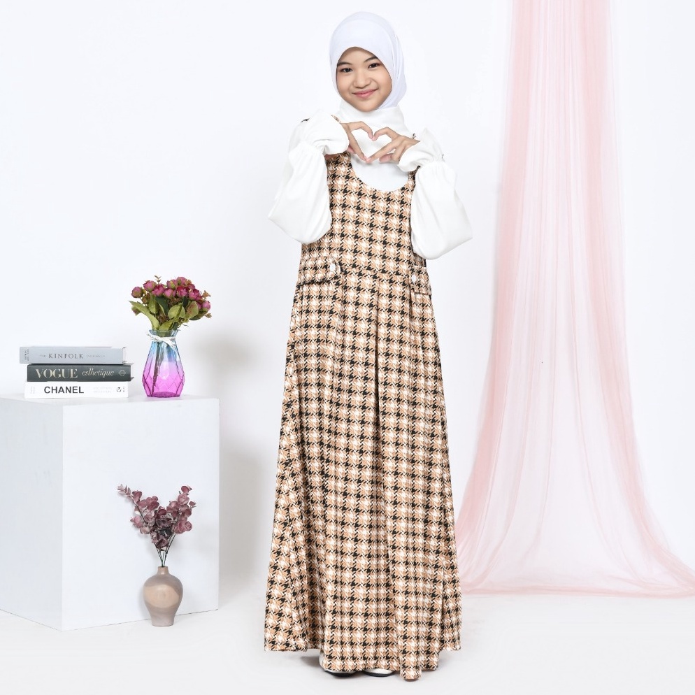 Model Baru GAMIS ANAK OVERALL NAURA SMLXL BABYCLOTH UNTUK UMUR 315 TAHUN baju muslim panjang cewek t